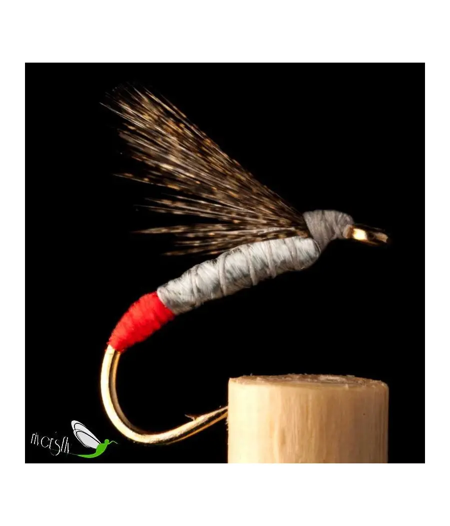 Mouche Noyée Soie Rouge Gris