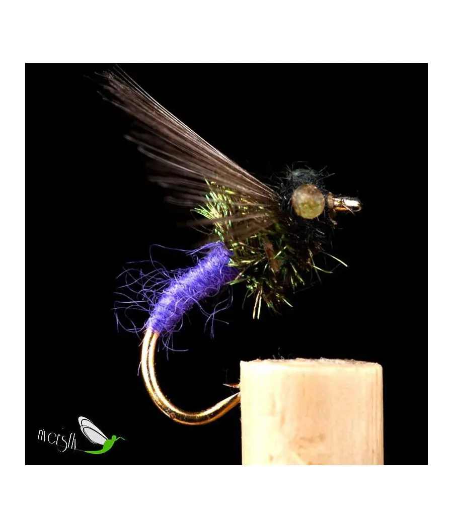 Purple Wool wiht Eyes Peacock Herl Wey Fly