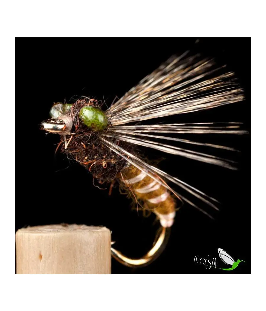 Mouche Noyée Laine Olive Foncé