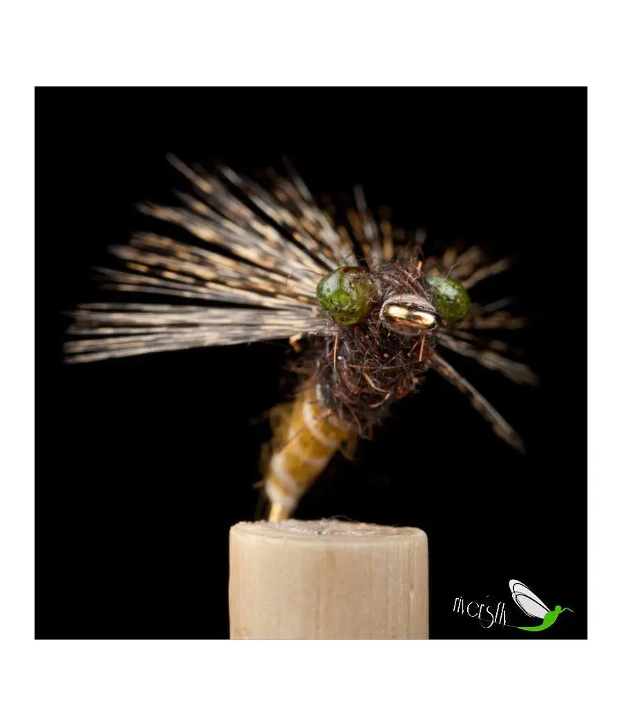 Mouche Noyée Laine Olive Foncé