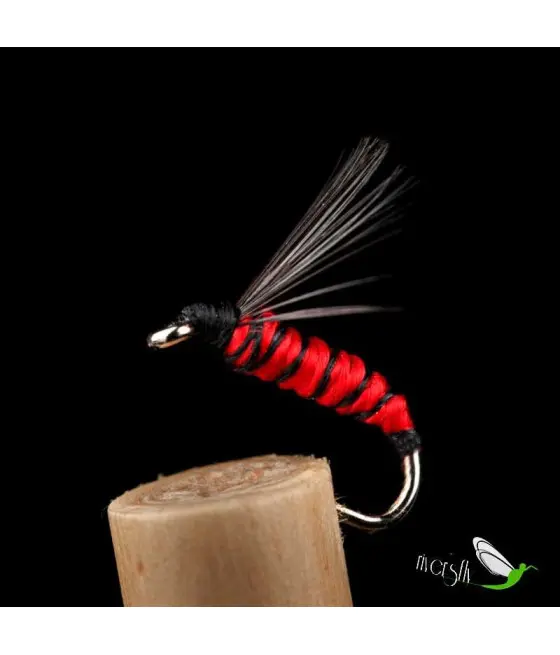 Red Floss Black Rib Aphid Wet Fly