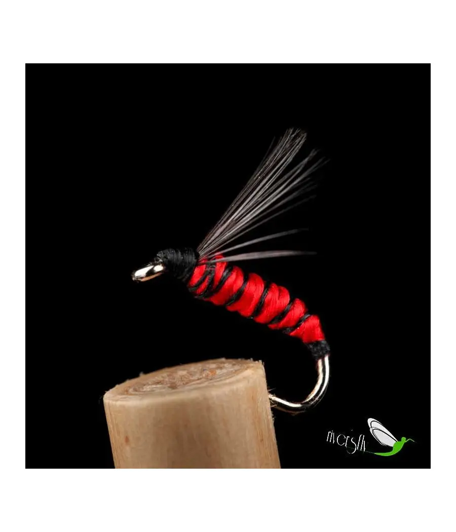 Red Floss Black Rib Aphid Wet Fly