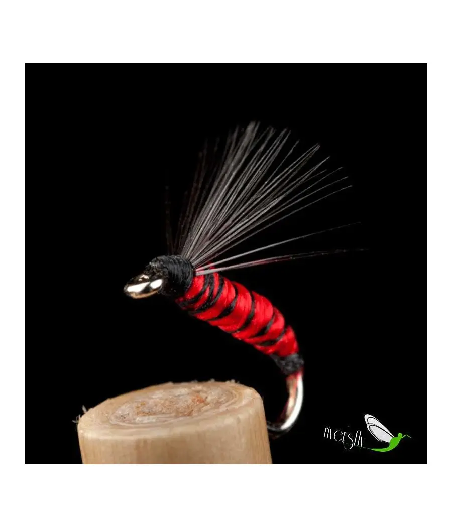 Red Floss Black Rib Aphid Wet Fly
