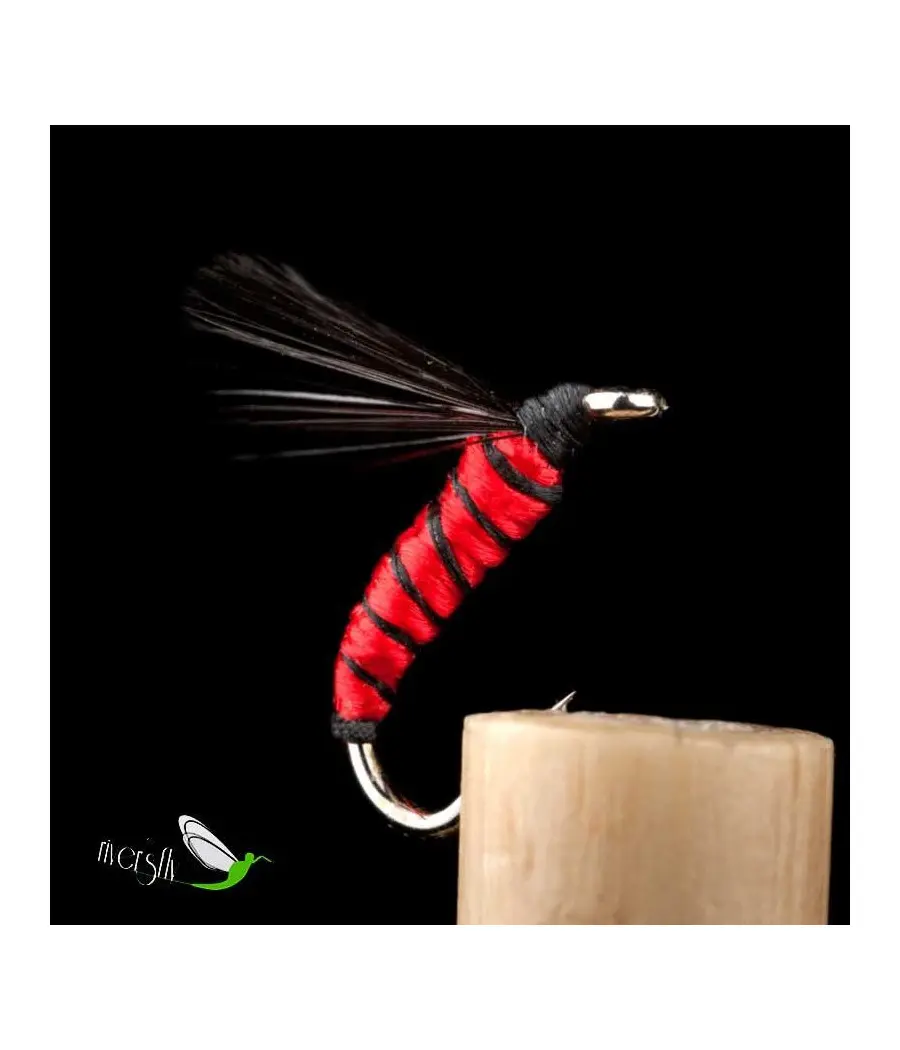 Red Floss Black Rib Aphid Wet Fly
