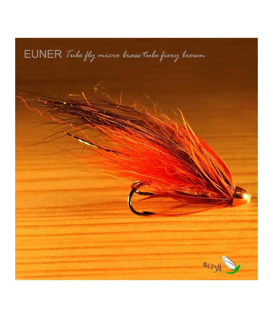 Mouche Saumon Tube fly micro brass tube fiery brown Eumer