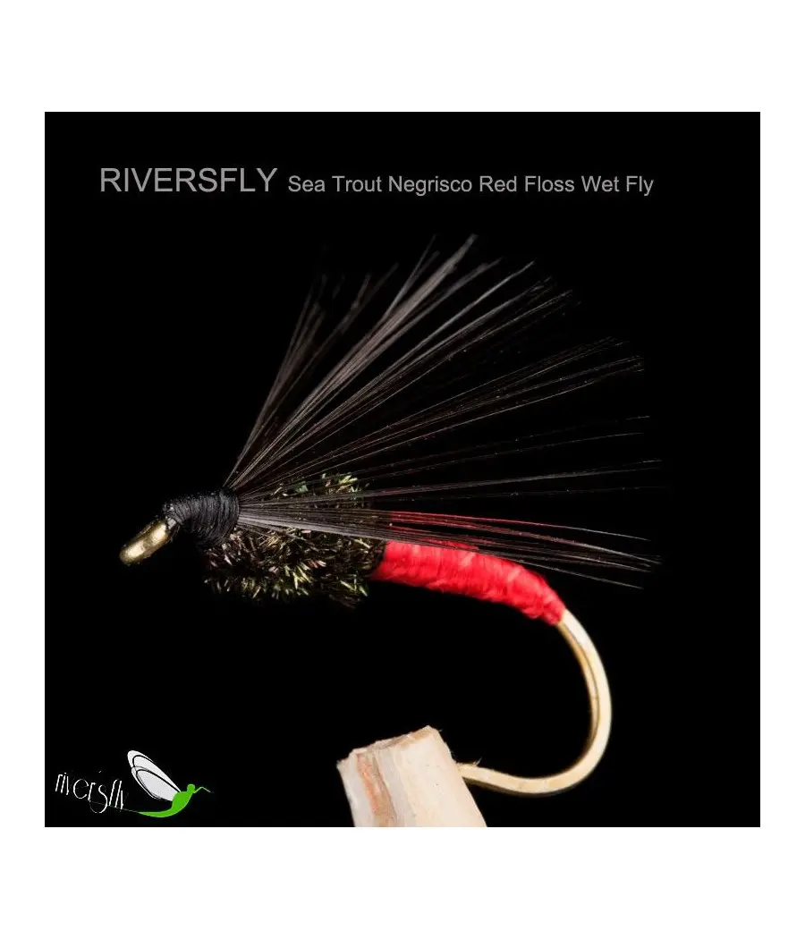 Mouche Noyé Truite de Mer Negrisco Soie Rouge