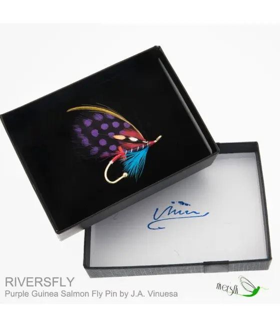 Broche Mosca de Salmón Purple Guinea