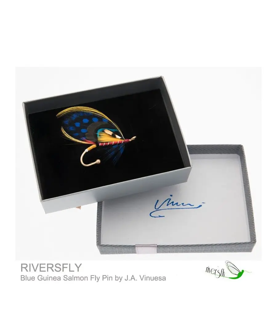 Broche Mosca de Salmón Blue Guinea