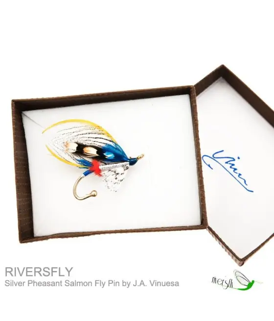 Broche Mosca de Salmón Silver Pheasant