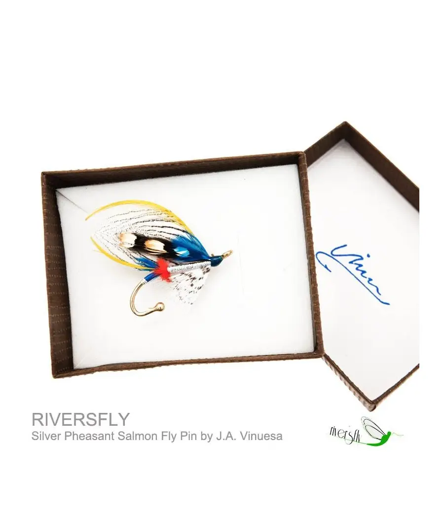 Broche Mosca de Salmón Silver Pheasant
