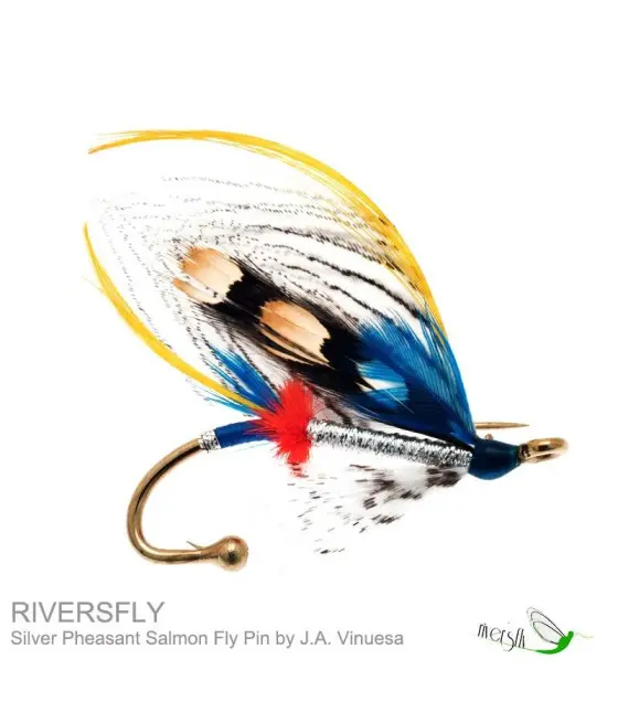 Broche Mosca de Salmón Silver Pheasant