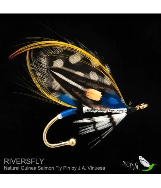 Natural Guinea Salmon Fly Pin