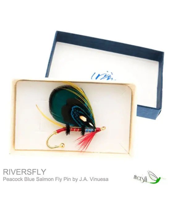 Broche Mosca de Salmón Blue & Green Pheasant