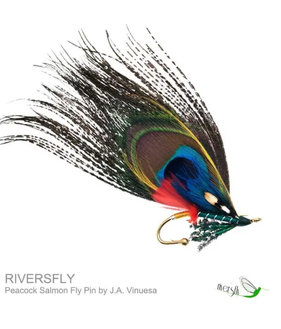 Broches Mouche Saumon Peacock Blue