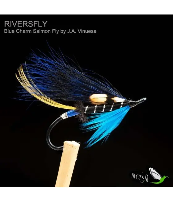 Blue Charm Salmon Fly by J.A. Vinuesa