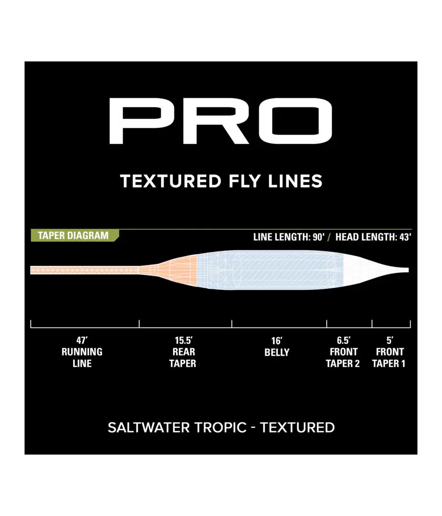 Linea de pesca a mosca Orvis Pro Saltwater Tropic Textured