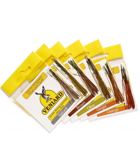 Veniard Hand Stripped Peacock Quill