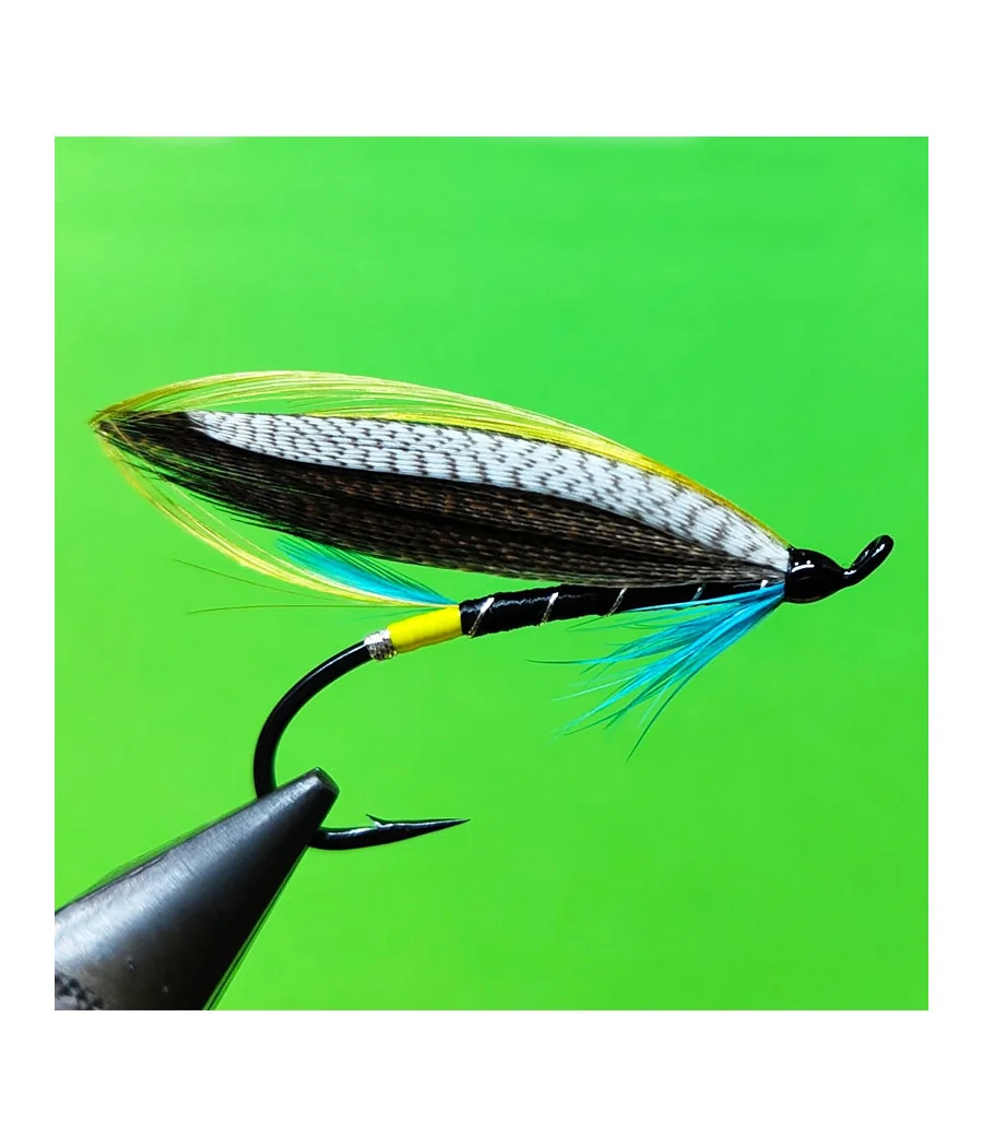 Mosca de Salmón en Pluma Blue Charm